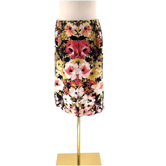 J. Jill Pencil Skirt 6 PETITE Bold Floral Abstract Print Cotton Stretch Side Zip - Picture 7 of 16